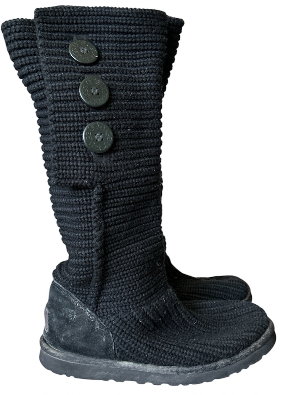Y2K Coquette “UGG Australia” Basic Black Knitted Knee High Boots